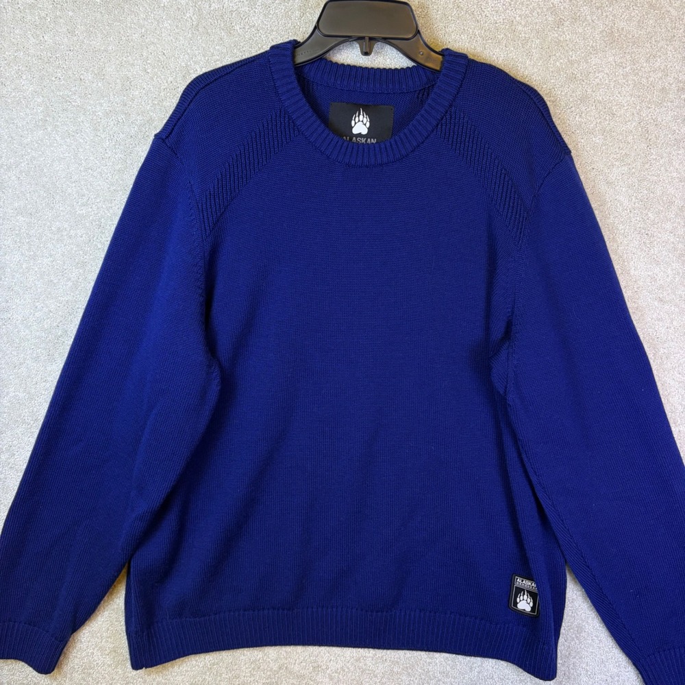 Alaskan Hardgear Sweater Mens 2XL Blue 100% Merino Wool Crewneck Duluth Trading